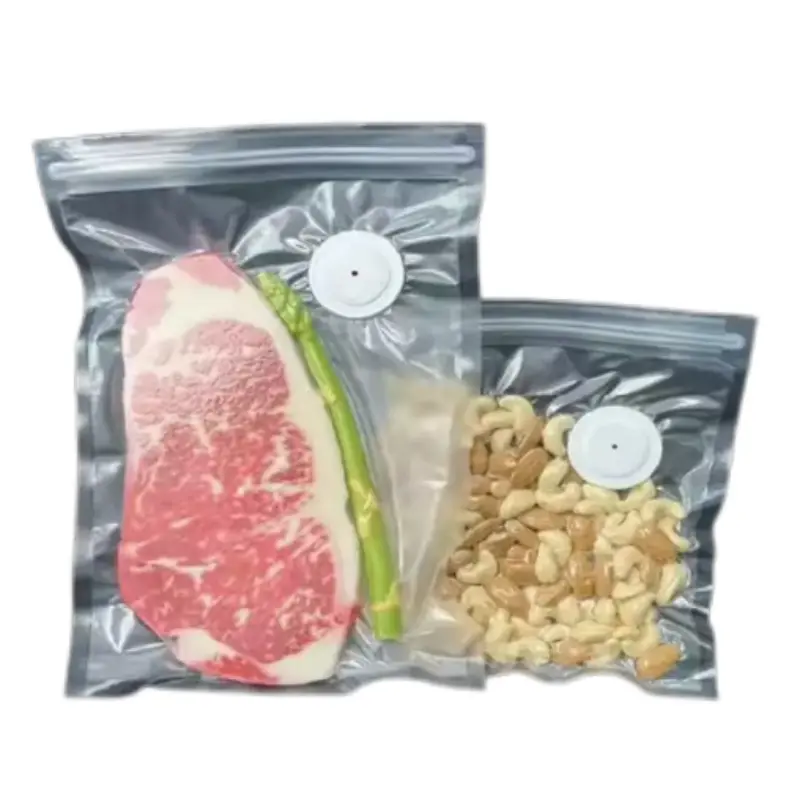 Vacuum Zipper Bag with Plastic Valve